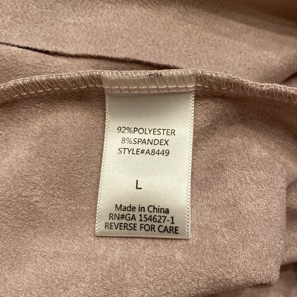 Joh Lilac Faux Suede Dress stretch with pockets oh so comfy Sz Large EUC - Picture 8 of 10